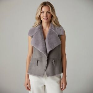 Sandwich Gray Faux Fur Vest